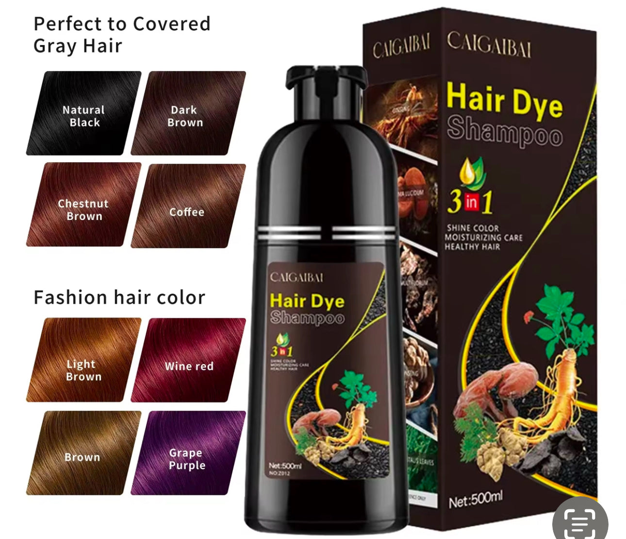 Herbal Ginger Hair Dye 3in1 Shampoo