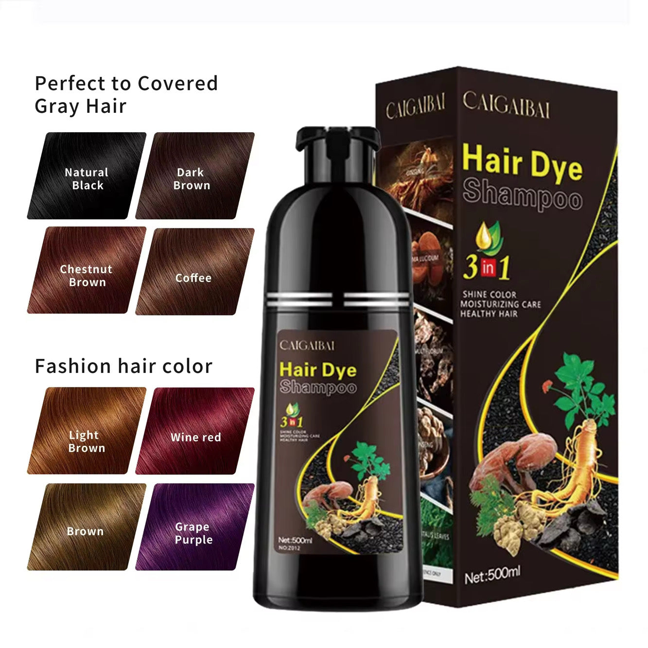 Herbal Ginger Hair Dye 3in1 Shampoo