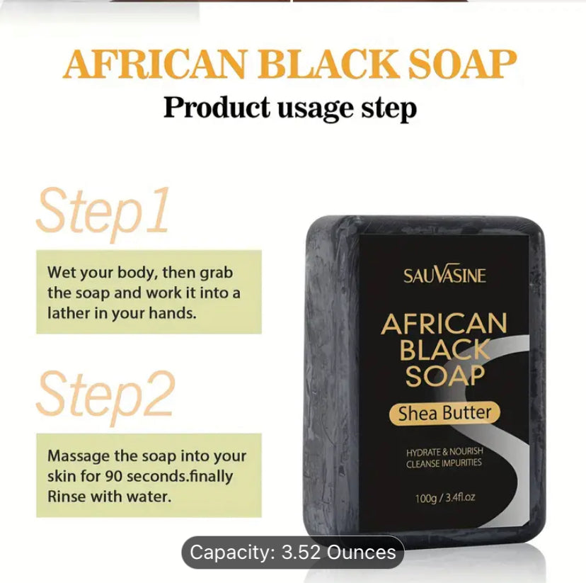 Natural Organic African Black Soap 3 for $15