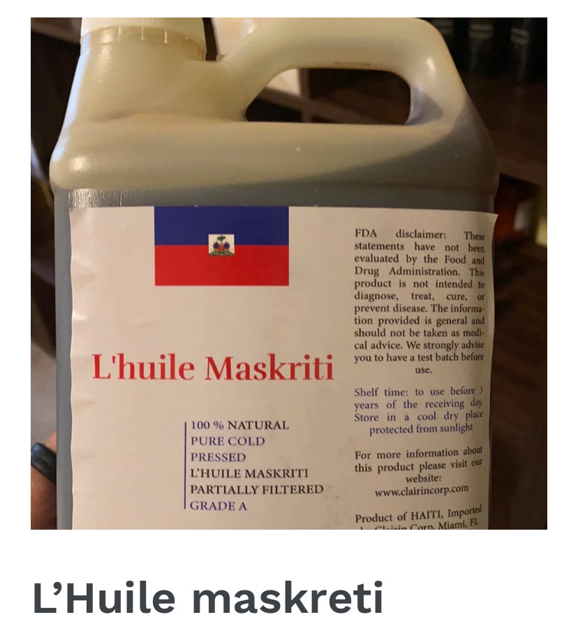 L’huile Maskreti/ Haitian Castor Oil