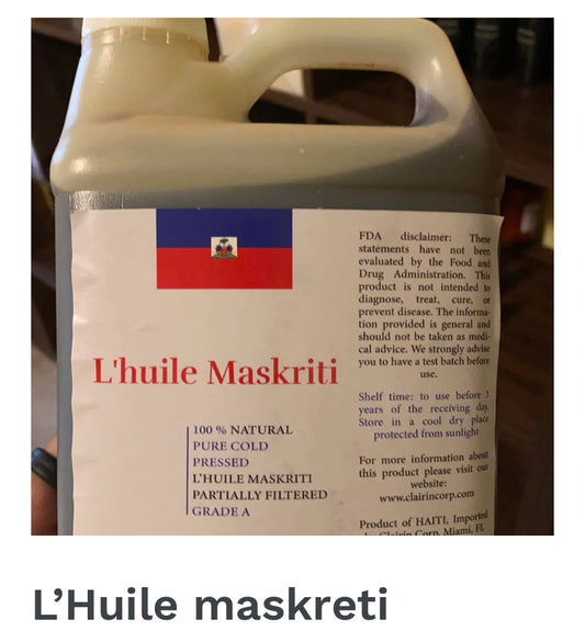 L’huile Maskreti/ Haitian Castor Oil