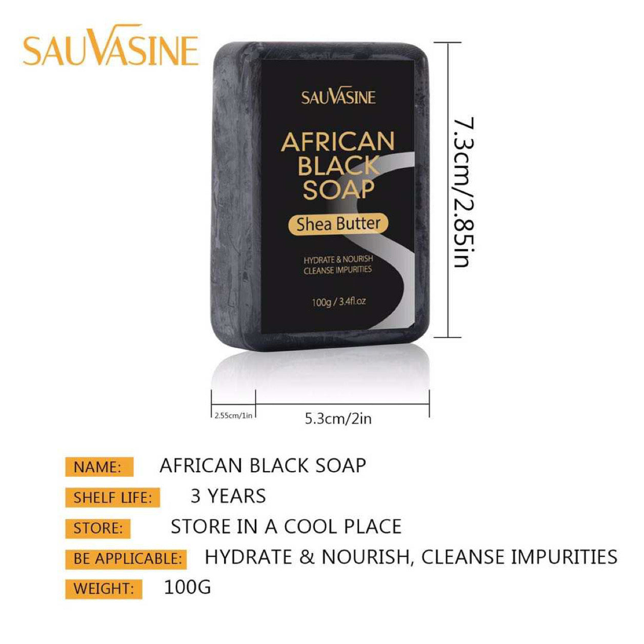 Natural Organic African Black Soap 3 for $15